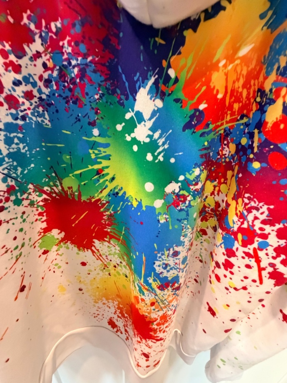 Paint Splatter Hoodie Large Colorful Graphic Sweatshirt Abstract Streetwear - Picture 5 of 8
